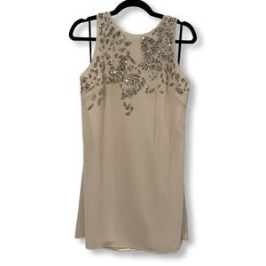 Bebe Cream Sequin Embellished dress- Lg.
